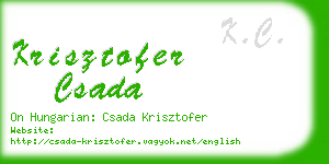 krisztofer csada business card